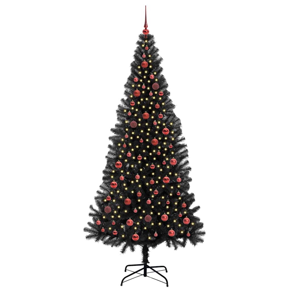 Albero di Natale con 300 LED con supporto Nero 210 cm PVC