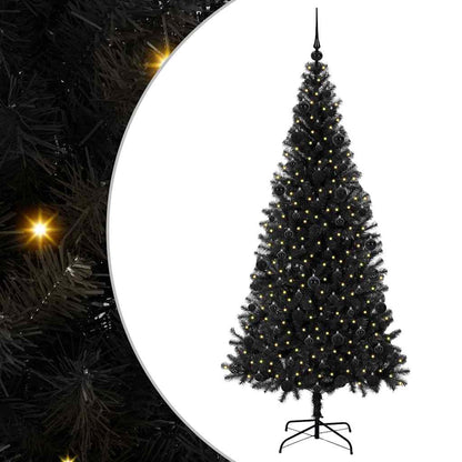 Albero di Natale con 300 LED con supporto Nero 210 cm PVC