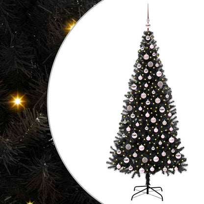 Albero di Natale con 300 LED con supporto Nero 210 cm PVC