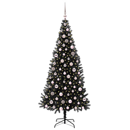 Albero di Natale con 300 LED con supporto Nero 210 cm PVC