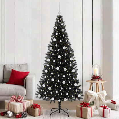 Albero di Natale con 300 LED con supporto Nero 210 cm PVC