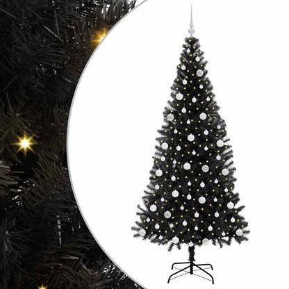 Albero di Natale con 300 LED con supporto Nero 210 cm PVC