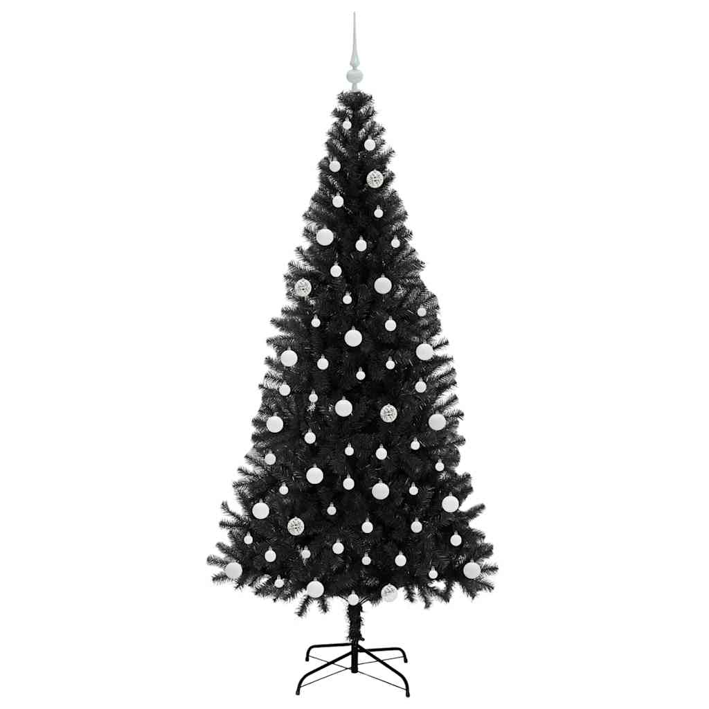 Albero di Natale con 300 LED con supporto Nero 210 cm PVC