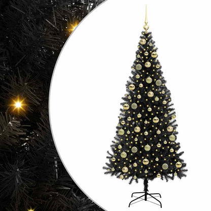 Albero di Natale con 300 LED con supporto Nero 210 cm PVC