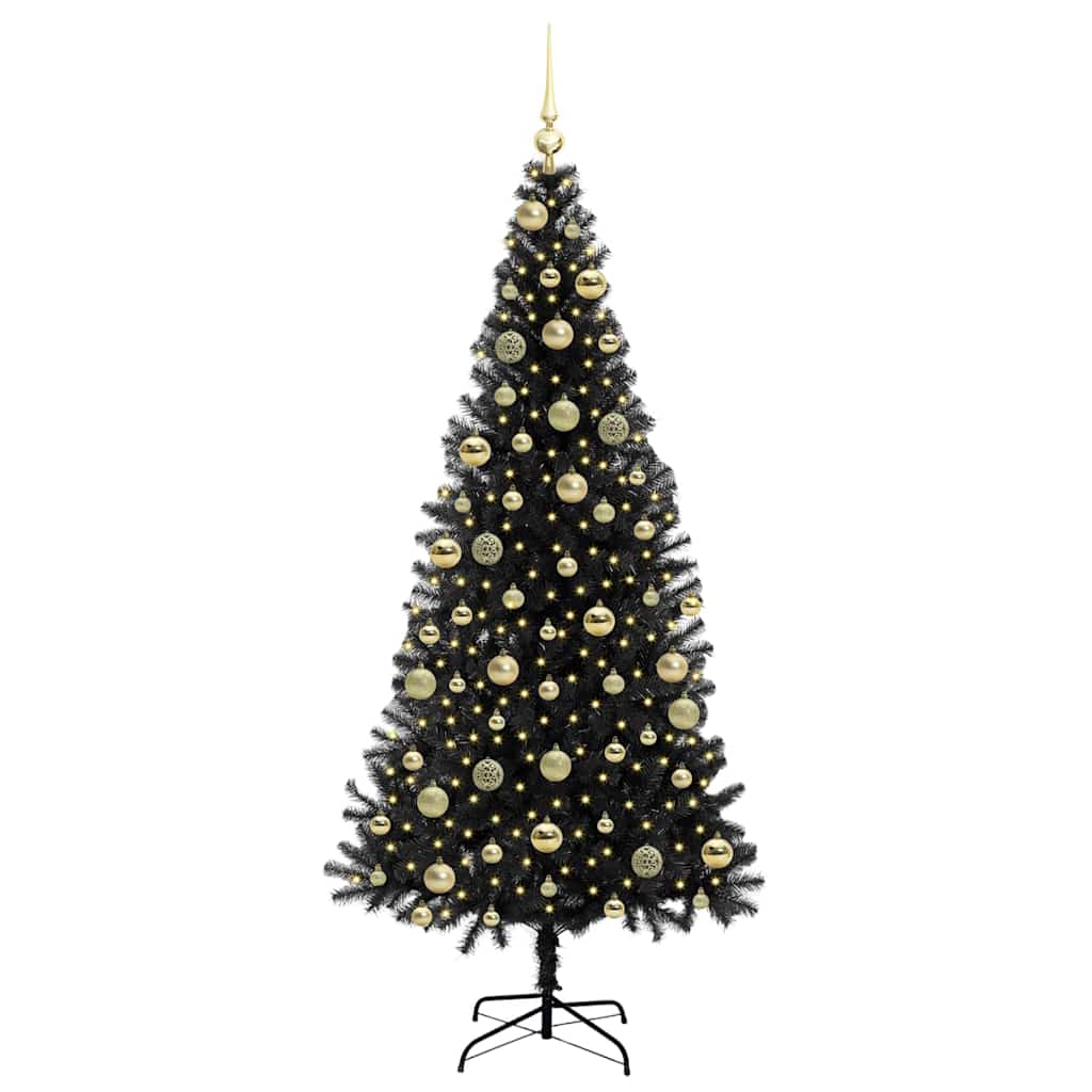 Albero di Natale con 300 LED con supporto Nero 210 cm PVC