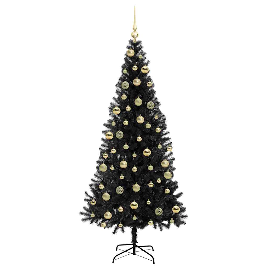 Albero di Natale con 300 LED con supporto Nero 210 cm PVC