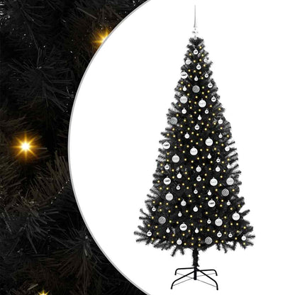 Albero di Natale con 300 LED con supporto Nero 210 cm PVC