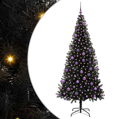 Albero di Natale con 300 LED con supporto Nero 210 cm PVC