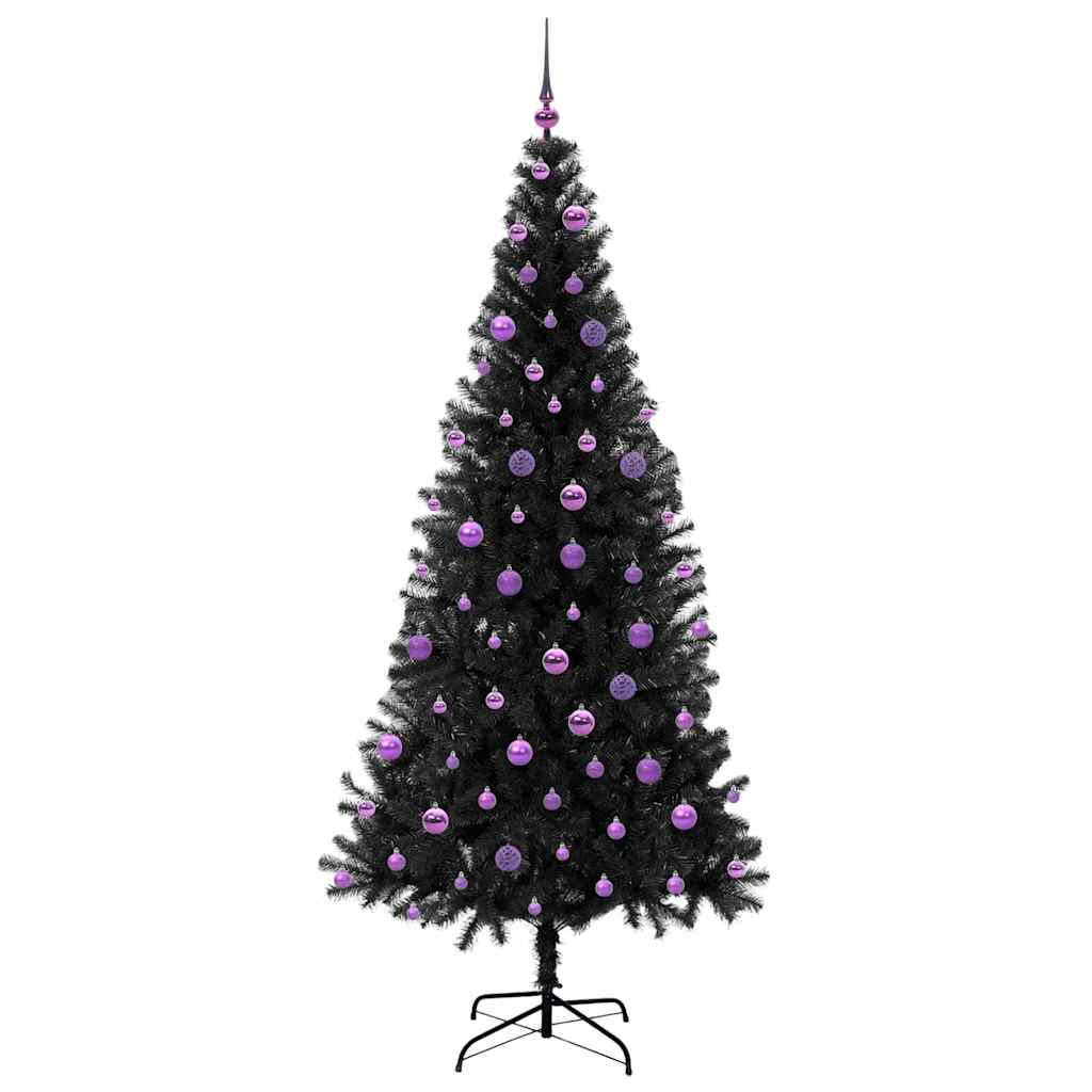 Albero di Natale con 300 LED con supporto Nero 210 cm PVC