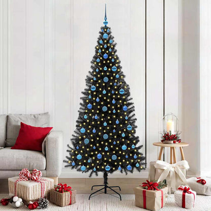 Albero di Natale con 300 LED con supporto Nero 210 cm PVC