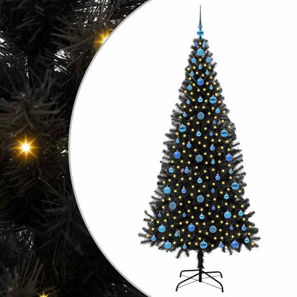 Albero di Natale con 300 LED con supporto Nero 210 cm PVC