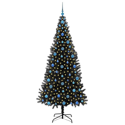 Albero di Natale con 300 LED con supporto Nero 210 cm PVC