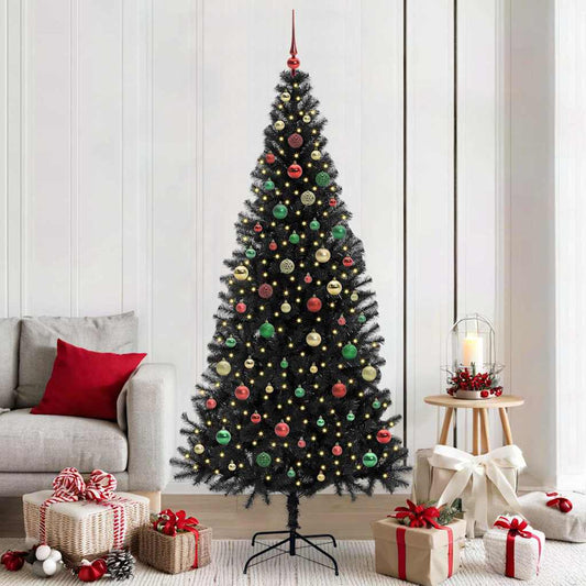 Albero di Natale con 300 LED con supporto Nero 210 cm PVC