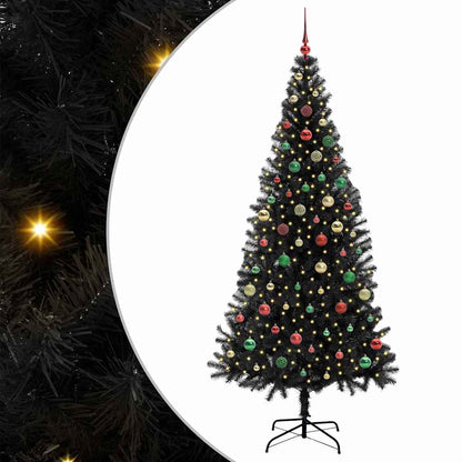 Albero di Natale con 300 LED con supporto Nero 210 cm PVC