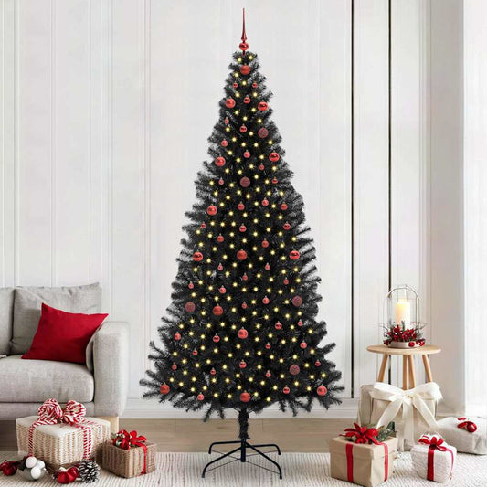 Albero di Natale con 300 LED con supporto Nero 240 cm PVC