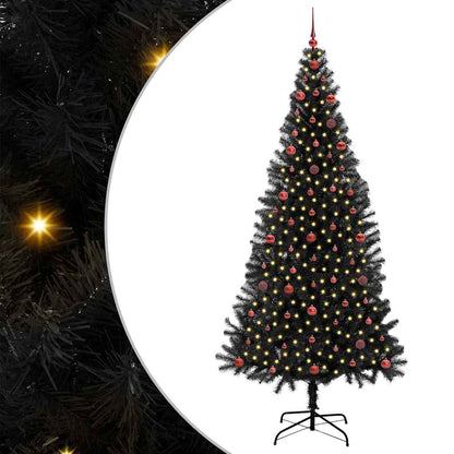 Albero di Natale con 300 LED con supporto Nero 240 cm PVC