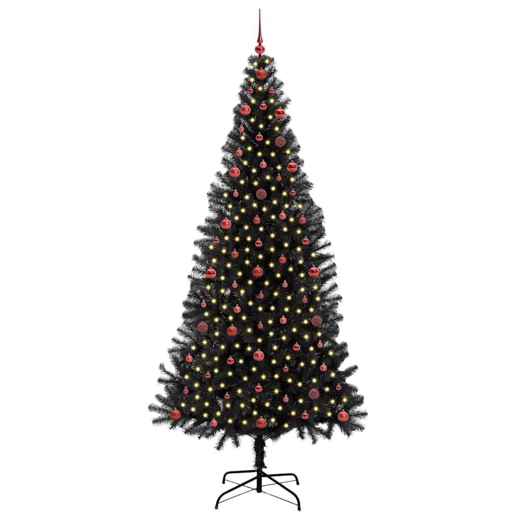 Albero di Natale con 300 LED con supporto Nero 240 cm PVC