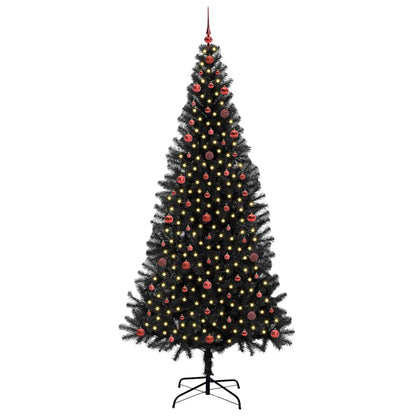 Albero di Natale con 300 LED con supporto Nero 240 cm PVC