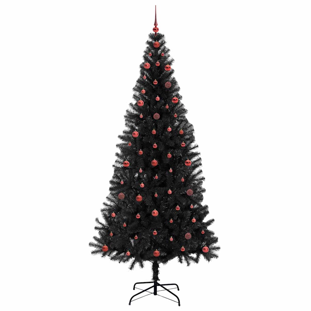 Albero di Natale con 300 LED con supporto Nero 240 cm PVC