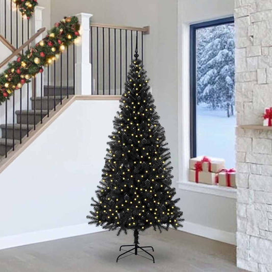 Albero di Natale con 300 LED con supporto Nero 240 cm PVC