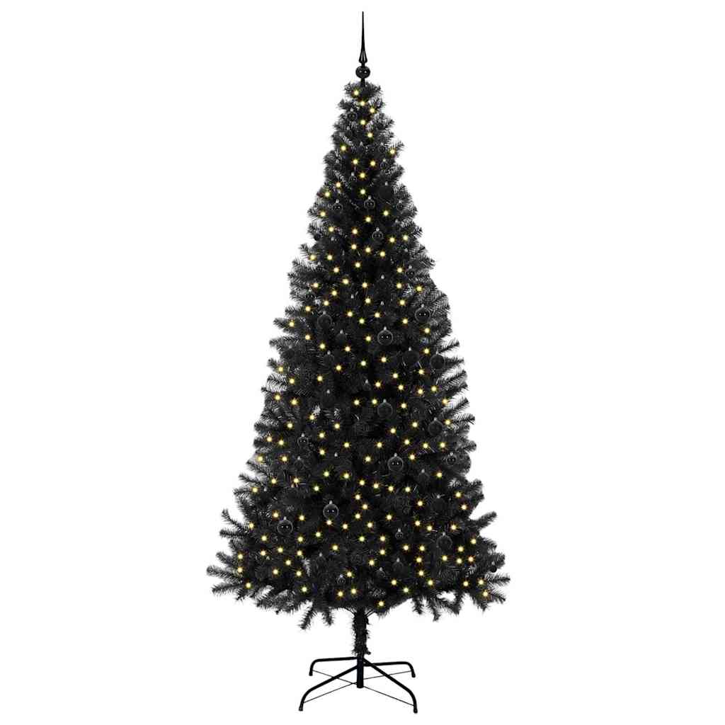 Albero di Natale con 300 LED con supporto Nero 240 cm PVC