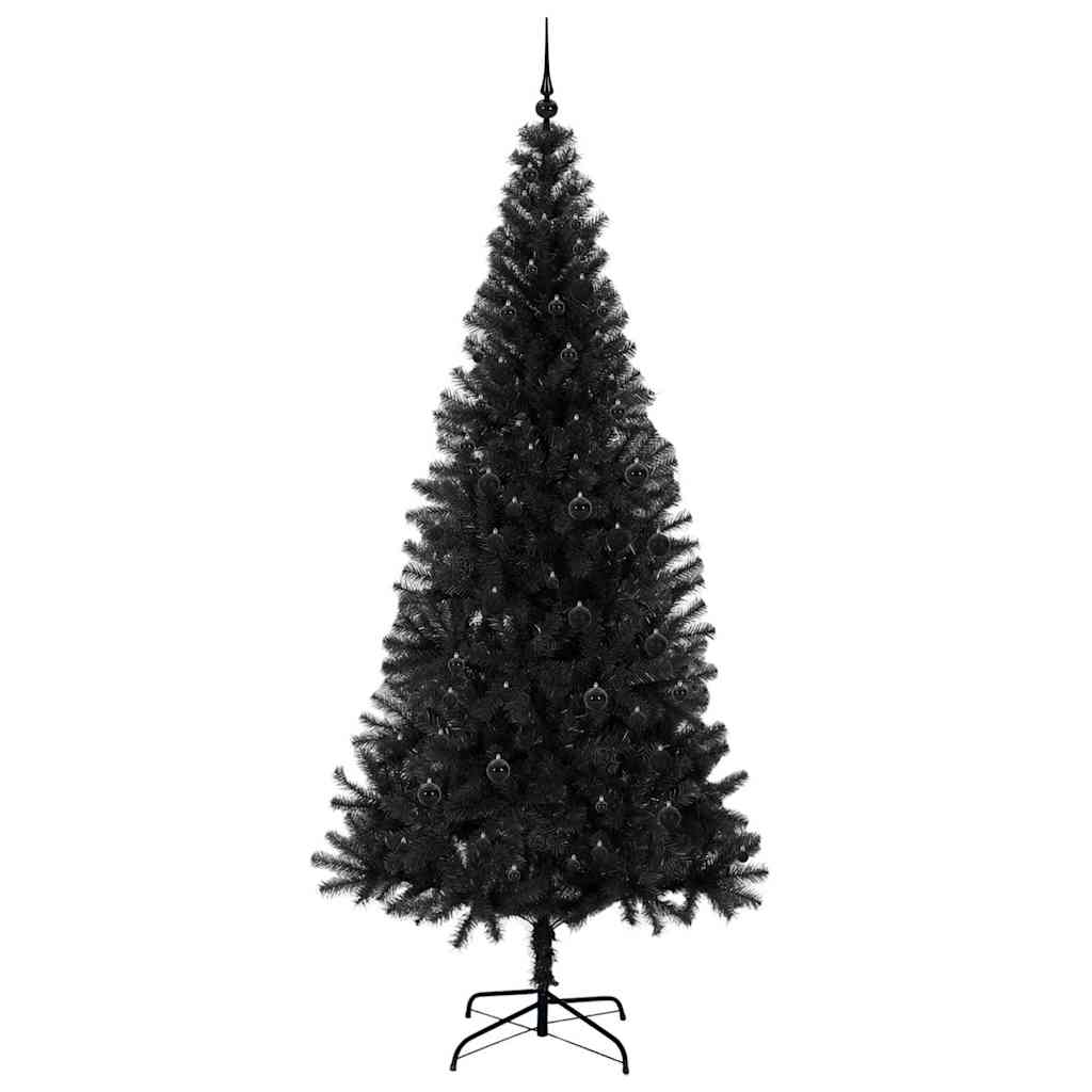 Albero di Natale con 300 LED con supporto Nero 240 cm PVC