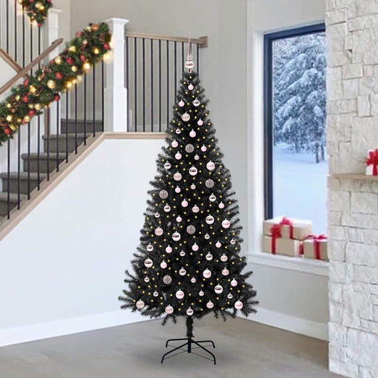 Albero di Natale con 300 LED con supporto Nero 240 cm PVC