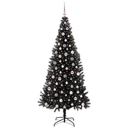 Albero di Natale con 300 LED con supporto Nero 240 cm PVC