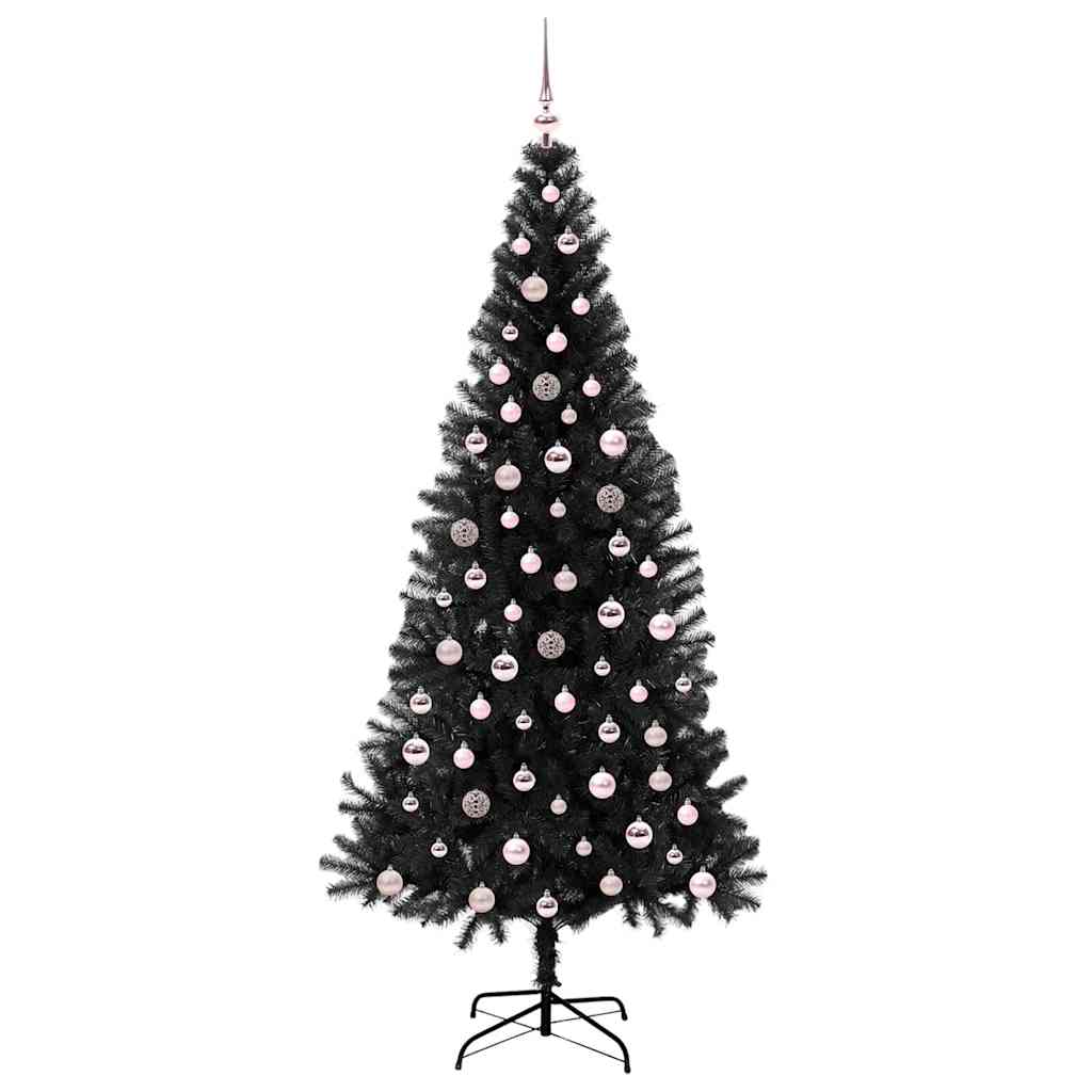 Albero di Natale con 300 LED con supporto Nero 240 cm PVC