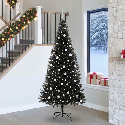Albero di Natale con 300 LED con supporto Nero 240 cm PVC