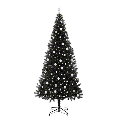Albero di Natale con 300 LED con supporto Nero 240 cm PVC