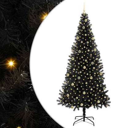 Albero di Natale con 300 LED con supporto Nero 240 cm PVC