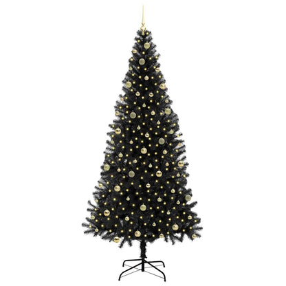 Albero di Natale con 300 LED con supporto Nero 240 cm PVC