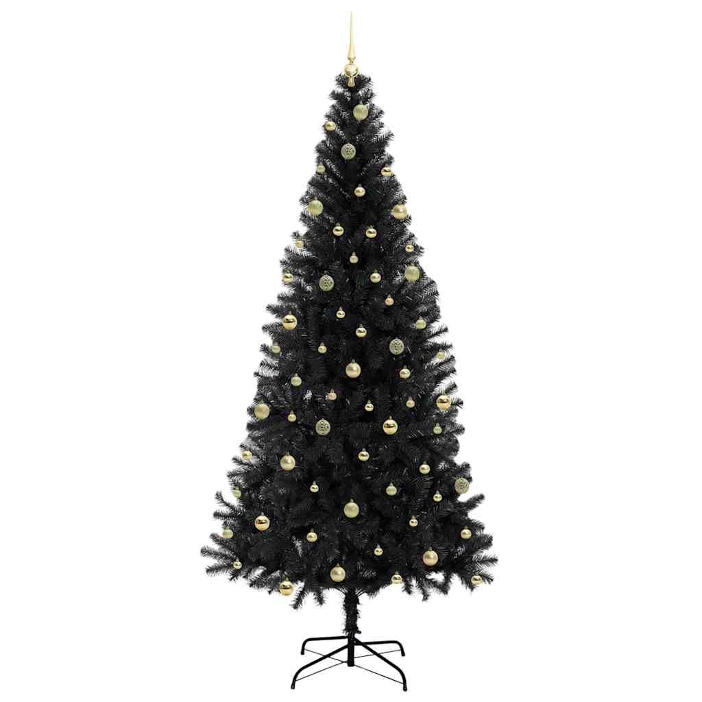 Albero di Natale con 300 LED con supporto Nero 240 cm PVC