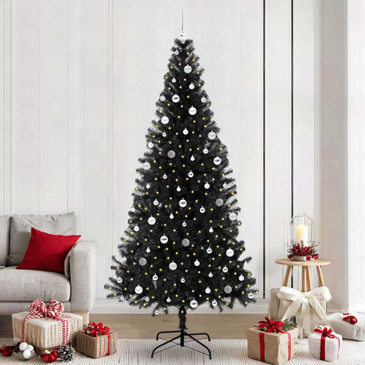 Albero di Natale con 300 LED con supporto Nero 240 cm PVC