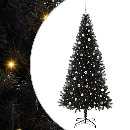 Albero di Natale con 300 LED con supporto Nero 240 cm PVC