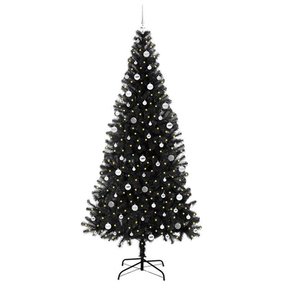 Albero di Natale con 300 LED con supporto Nero 240 cm PVC