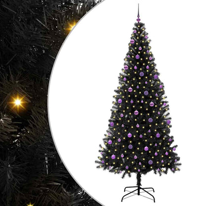 Albero di Natale con 300 LED con supporto Nero 240 cm PVC