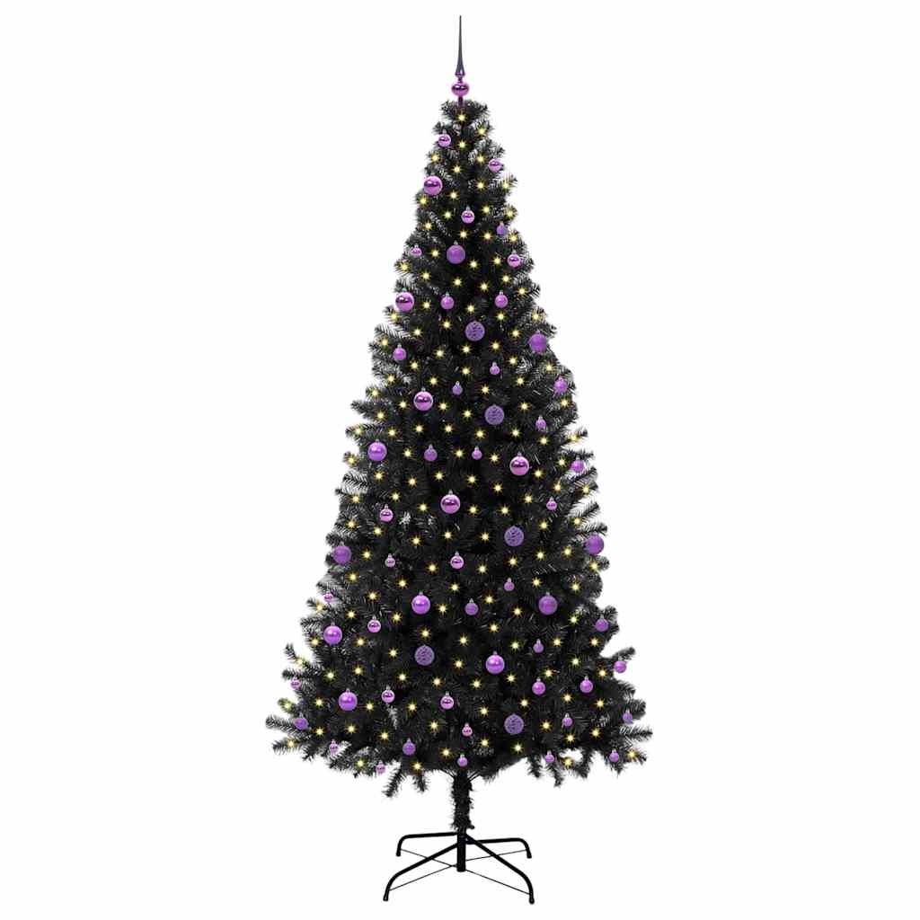 Albero di Natale con 300 LED con supporto Nero 240 cm PVC
