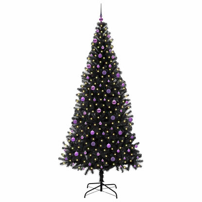 Albero di Natale con 300 LED con supporto Nero 240 cm PVC