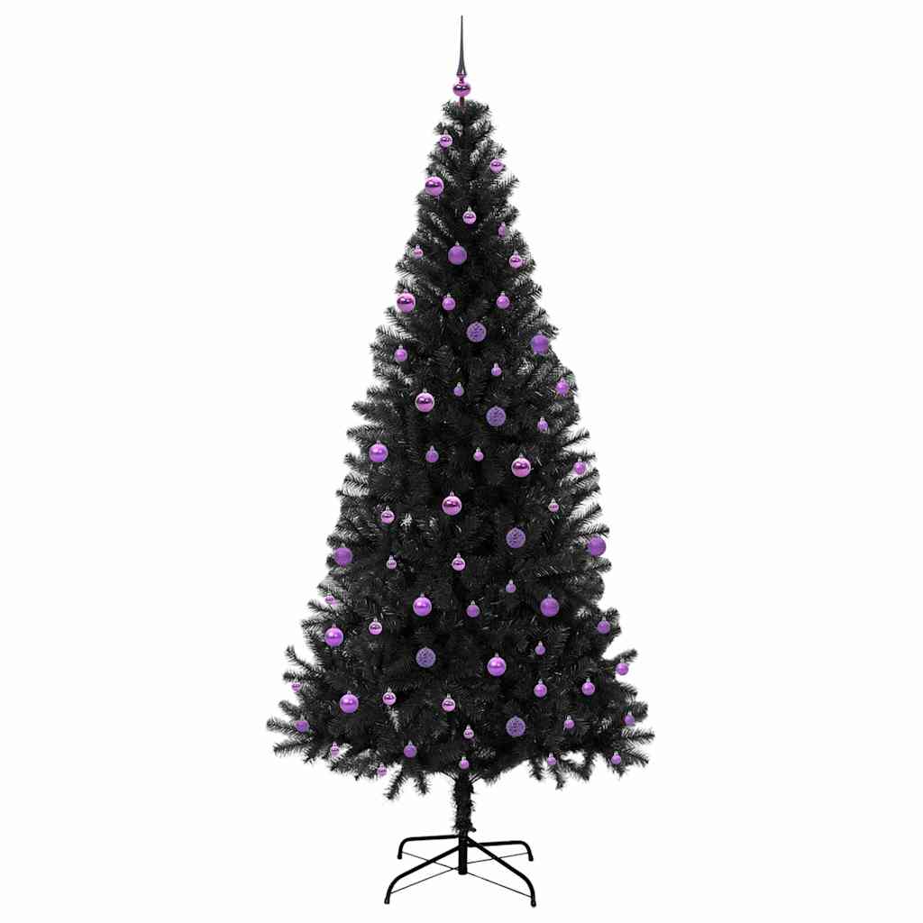 Albero di Natale con 300 LED con supporto Nero 240 cm PVC