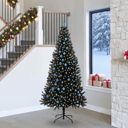 Albero di Natale con 300 LED con supporto Nero 240 cm PVC