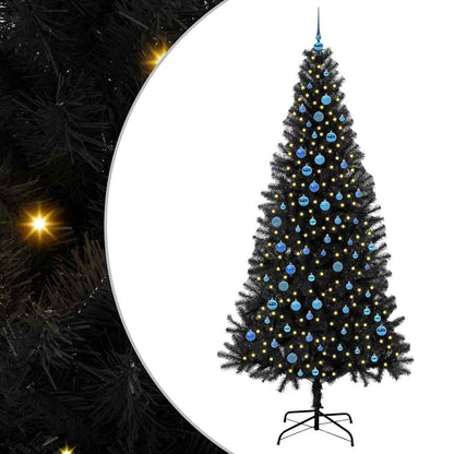 Albero di Natale con 300 LED con supporto Nero 240 cm PVC