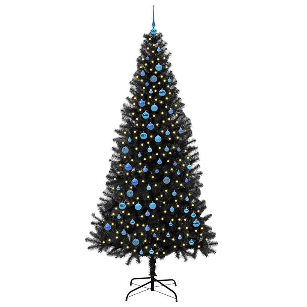 Albero di Natale con 300 LED con supporto Nero 240 cm PVC