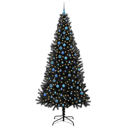 Albero di Natale con 300 LED con supporto Nero 240 cm PVC