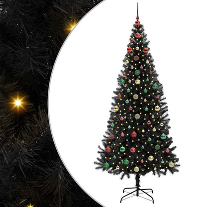 Albero di Natale con 300 LED con supporto Nero 240 cm PVC