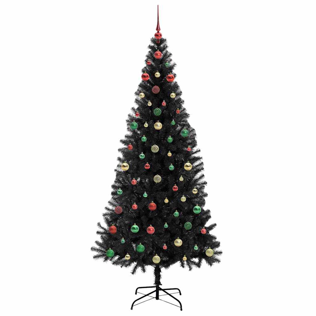 Albero di Natale con 300 LED con supporto Nero 240 cm PVC
