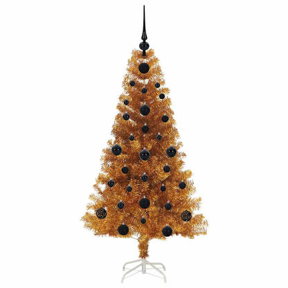 Albero di Natale con 150 LED con supporto Oro 120 cm PET