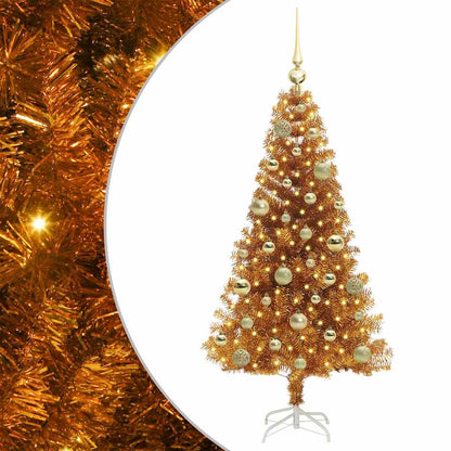 Albero di Natale con 150 LED con supporto Oro 120 cm PET