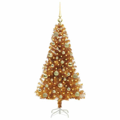 Albero di Natale con 150 LED con supporto Oro 120 cm PET
